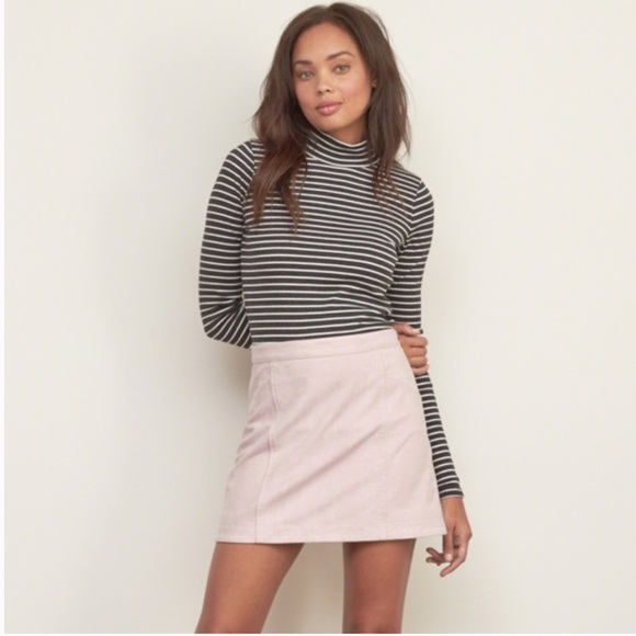 Abercrombie & Fitch Light Pink Suede Mini Skirt - Picture 1 of 6